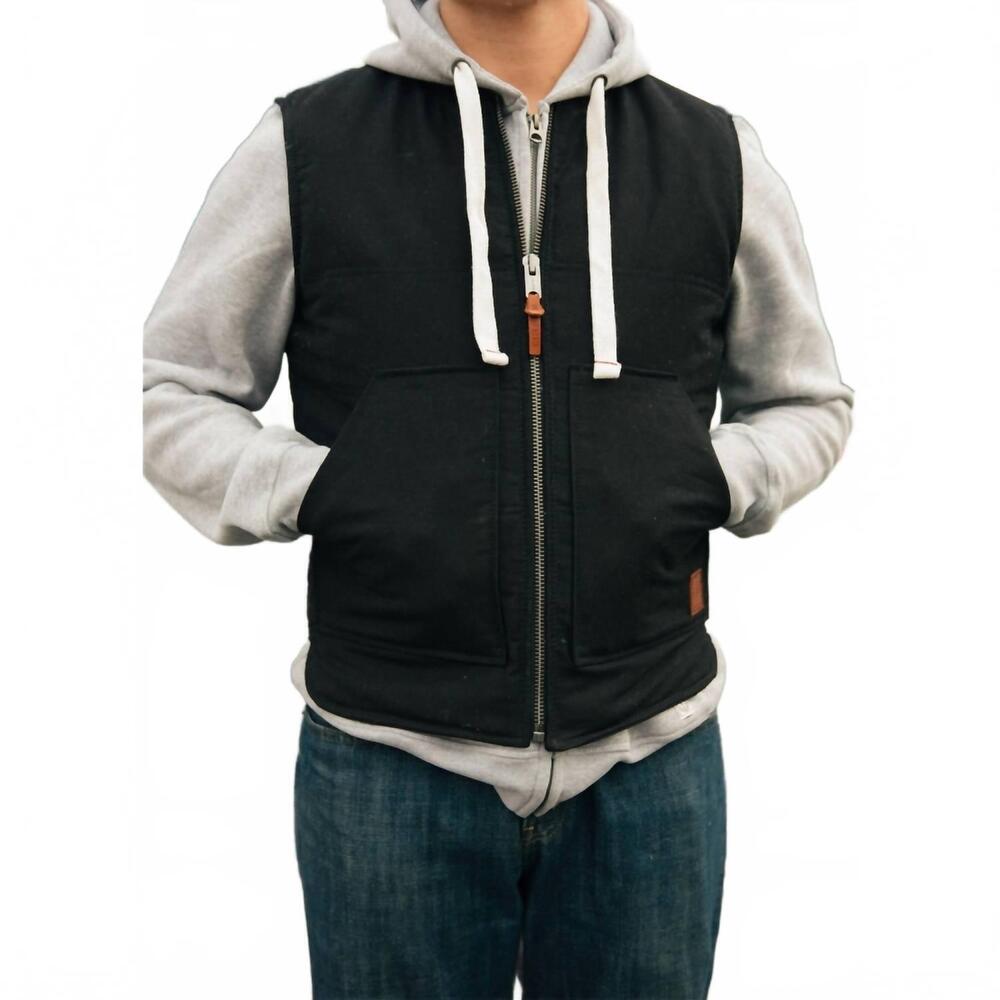 NEW IRON & RESIN canvas work vest in black